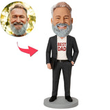 Besterer Papa im Schwarzen Anzug Benutzerdefinierte Bobbleheads