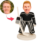 Eishockey Torwart in schwarzer Uniform Benutzerdefinierte Bobbleheads