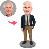 Chef im Dunkelblauen Anzug Benutzerdefinierte Bobbleheads