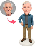 Mann im Blauen Mantel Benutzerdefinierte Bobbleheads