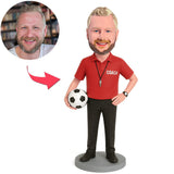 Fußballtrainer im roten Hemd Benutzerdefinierte Wackelköpfe