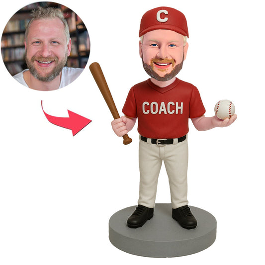 Baseballtrainer mit rotem Hut Benutzerdefinierte Wackelköpfe