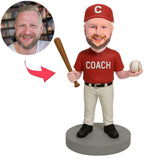 Baseballtrainer mit rotem Hut Benutzerdefinierte Bobbleheads