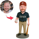 Baseballtrainer im schwarzen Hemd Benutzerdefinierte Bobbleheads