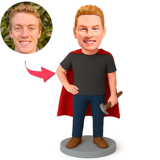 Mann mit Umhang und Hammer Benutzerdefinierte Bobbleheads