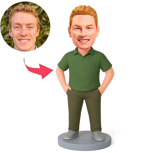Mann in grünem Hemd Benutzerdefinierte Bobbleheads