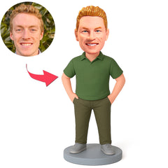 Mann in grünem Hemd Benutzerdefinierte Bobbleheads