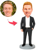 Geschäftsmann mit schwarzer Aktentasche Benutzerdefinierte Bobbleheads