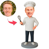 Männlicher Koch mit Schneebesen Benutzerdefinierte Bobbleheads