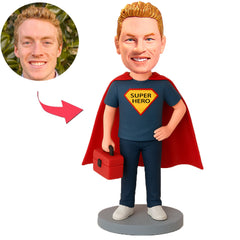 Superheld mit Werkzeugkasten Benutzerdefinierte Bobbleheads