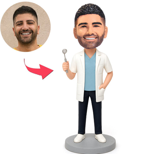 Zahnarzt mit Zahnspiegel Benutzerdefinierte Bobbleheads