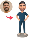 Lässiger Mann mit Händen an den Hüften Benutzerdefinierte Bobbleheads