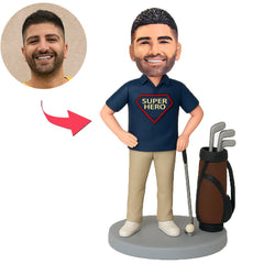 Superheld als Golfer Benutzerdefinierte Bobbleheads