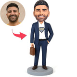 Geschäfts-Superheld mit Tasche Benutzerdefinierte Bobbleheads