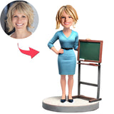 Lehrerin mit Tafel Benutzerdefinierte Bobbleheads