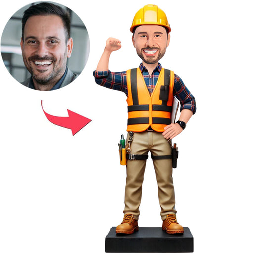 Ingenieur mit erhobener Faust Benutzerdefinierte Bobbleheads