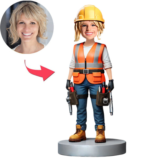 Ingenieurin mit Werkzeugen Benutzerdefinierte Bobbleheads