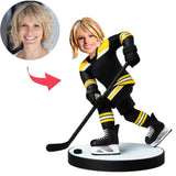 Hockeyspielerin in schwarzem Anzug Benutzerdefinierte Bobbleheads