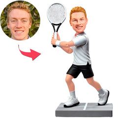 Glücklicher Tennisspieler Benutzerdefinierte Bobbleheads