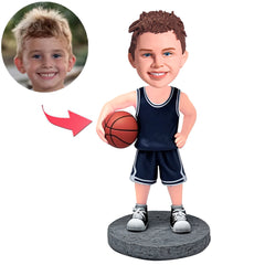 Kind Basketballspieler in dunkelblauem Anzug Benutzerdefinierte Bobbleheads