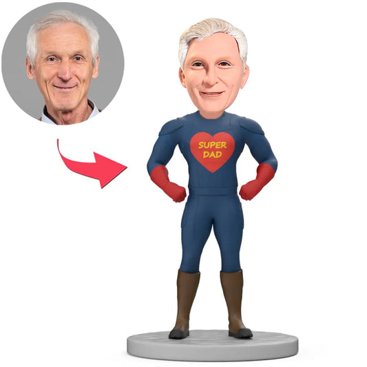 Super Papa mit Händen an den Hüften Benutzerdefinierte Bobbleheads