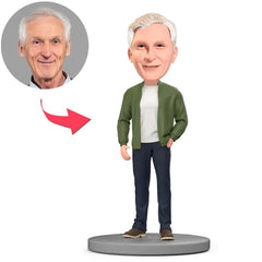 Mann in grüner Jacke Benutzerdefinierte Bobbleheads