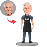 Papa in schwarzer Schürze Benutzerdefinierte Bobbleheads