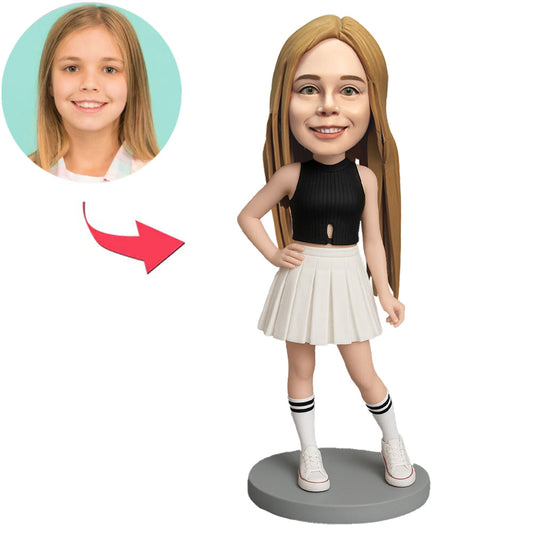 Mädchen in weißem Rock Benutzerdefinierte Bobbleheads