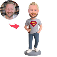 Superheld lässiger Mann mit Bierflasche Benutzerdefinierte Bobbleheads