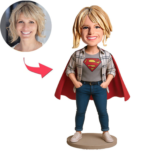 Superheld lässige Frau Benutzerdefinierte Bobbleheads