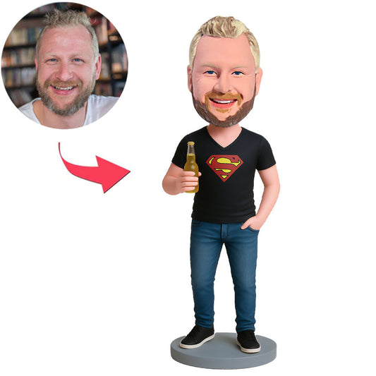 Superheld mit Bier Benutzerdefinierte Bobbleheads
