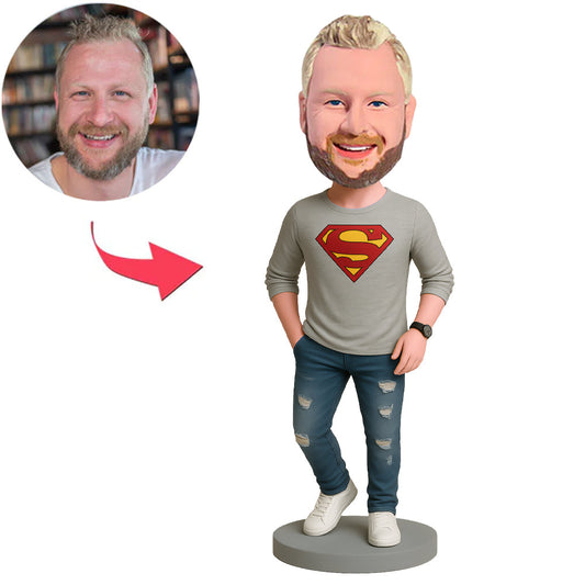 Superheld in Jeans Benutzerdefinierte Bobbleheads