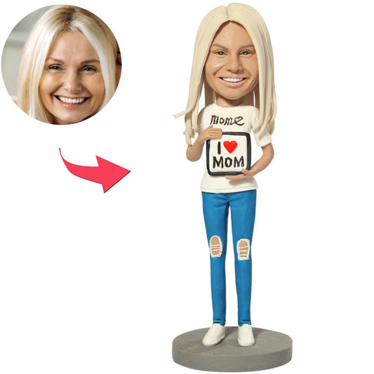 Ich liebe Mama Kundenspezifische Bobbleheads mit eingraviertem Text