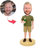 Mann in kurzärmeligem Hemd mit Bier Benutzerdefinierte Bobbleheads