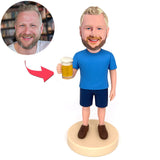 Mann in Shorts mit Bierkrug Benutzerdefinierte Bobbleheads