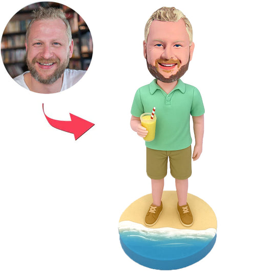 Mann mit Kaltgetränk Benutzerdefinierte Bobbleheads