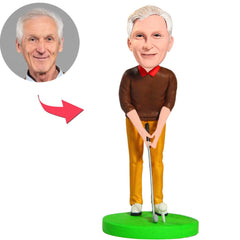 Golfspieler Mit Golf-TeeKundenspezifische Bobbleheads mit eingraviertem Text