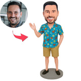 Mann im blauen Hawaiihemd Benutzerdefinierte Bobbleheads