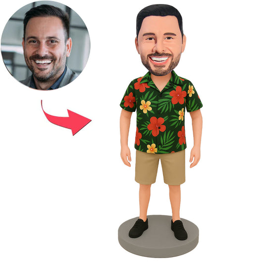 Mann im grünen Hawaiihemd Benutzerdefinierte Bobbleheads