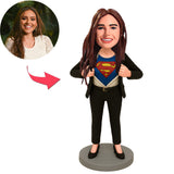 Geschäftsfrau Superfrau Benutzerdefinierte Bobbleheads