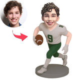 Junge in weißer Rugby Uniform Benutzerdefinierte Bobbleheads