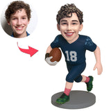Junge in dunkelblauer Rugby Uniform Benutzerdefinierte Bobbleheads