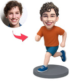 Fröhlicher laufender Junge Benutzerdefinierte Bobbleheads