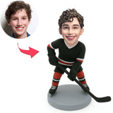 Kleiner Junge spielt Eishockey Benutzerdefinierte Bobbleheads