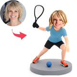 Weibliche Squashspielerin Benutzerdefinierte Bobbleheads