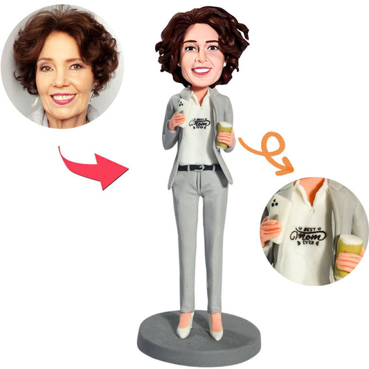Beste Mutter aller Zeiten auf dem iPhone Kundenspezifische Bobbleheads mit eingraviertem Text