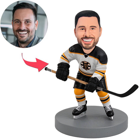 Boston Bruins Eishockeyspieler in weißem Trikot Benutzerdefinierte Bobbleheads
