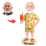 Pensionierter Mann mit Saft Benutzerdefinierte Bobbleheads