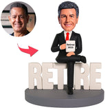 Geschäftsmann sitzend auf Ruhestand Benutzerdefinierte Bobbleheads