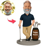 Glücklicher pensionierter Golfspieler Benutzerdefinierte Bobbleheads
